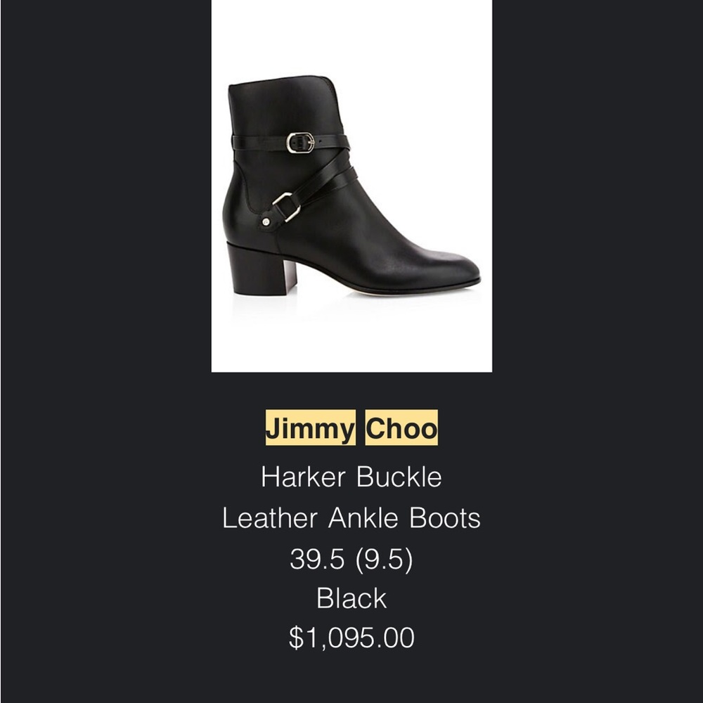 Jimmy Choo Harker Buckle Leather Ankle Boots